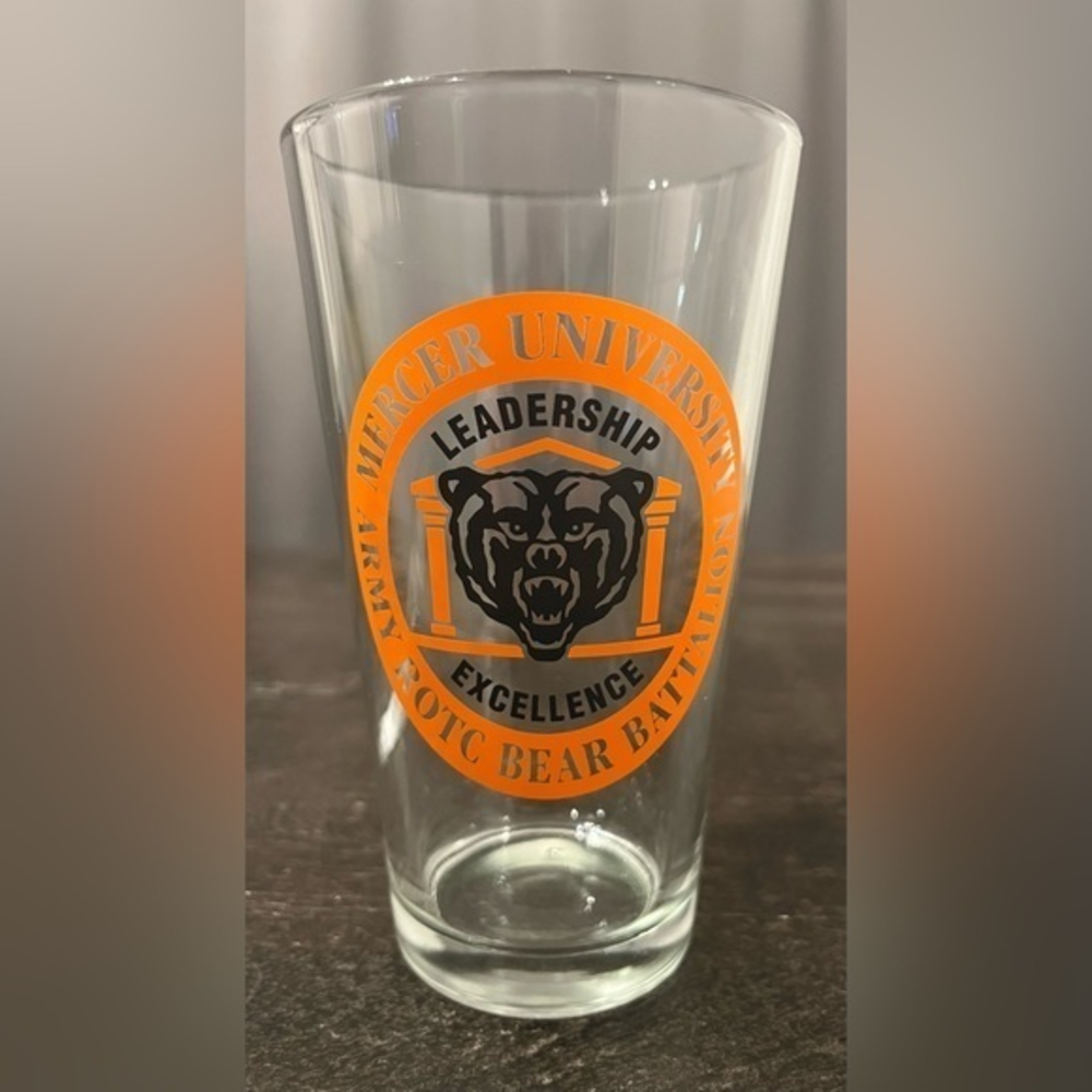 US Army ROTC Mercer University Bear Battalion‎ Glass Cup Circa 2015